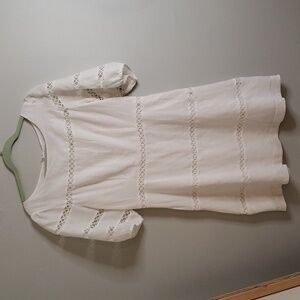 Ann Taylor white linen/cotton midi dress size 8